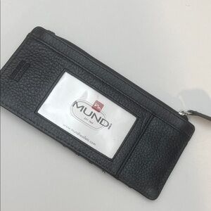 Mundi Black Leather Card Holder BNWT